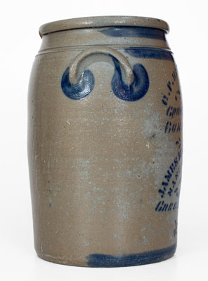 Rare Cumberland, MD Advertising Jar by James Hamilton (Greensboro, PA)