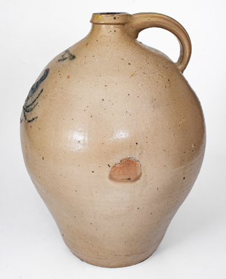 Rare C. BOYNTON / TROY Ovoid Stoneware Jug w/ Incised Bird Decoration