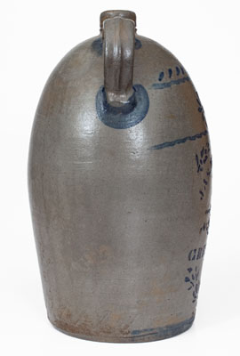 Four-Gallon Double-Handled JAS. HAMILTON / GREENSBORO, PA Stoneware Jug