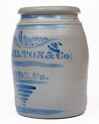 JAMES HAMILTON / GREENSBORO Stoneware Jar w/ Profuse Freehand Decoration