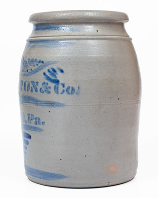 JAMES HAMILTON / GREENSBORO Stoneware Jar w/ Profuse Freehand Decoration