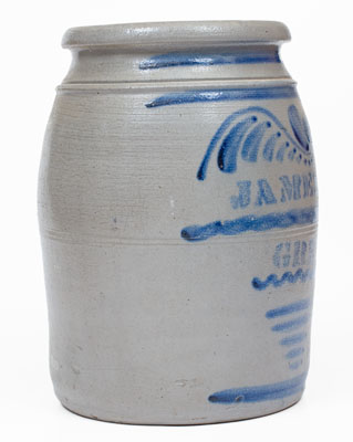 JAMES HAMILTON / GREENSBORO Stoneware Jar w/ Profuse Freehand Decoration