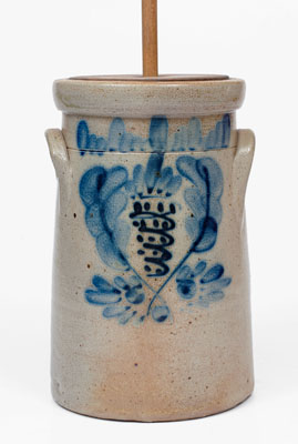 Small-Sized Stoneware Churn w/ Elaborate Decoration attrib. Somerset Potters Works, MA