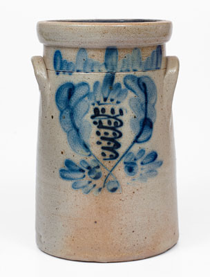 Small-Sized Stoneware Churn w/ Elaborate Decoration attrib. Somerset Potters Works, MA
