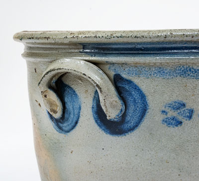 Unusual Western PA or WV Stoneware Bowl w/ Elaborate Stenciled Decoration