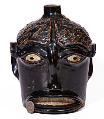 Rare Stoneware Face Jug attrib. Ernest Galloway, Paducah, Kentucky