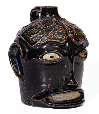Rare Stoneware Face Jug attrib. Ernest Galloway, Paducah, Kentucky