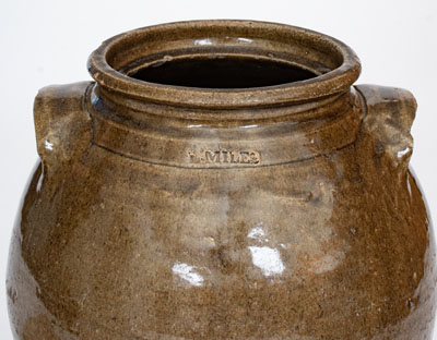 Scarce L. MILES (Edgefield District, SC) Stoneware Jar w/ Wooden Lid