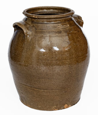 Scarce L. MILES (Edgefield District, SC) Stoneware Jar w/ Wooden Lid