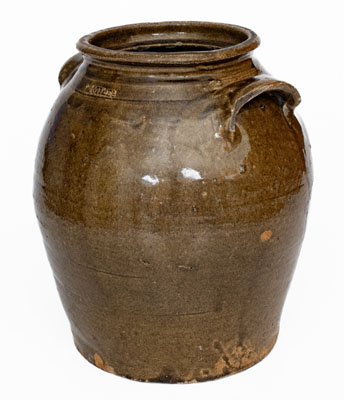Scarce L. MILES (Edgefield District, SC) Stoneware Jar w/ Wooden Lid