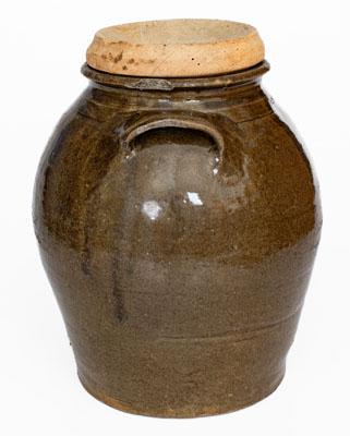 Scarce L. MILES (Edgefield District, SC) Stoneware Jar w/ Wooden Lid