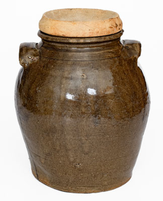 Scarce L. MILES (Edgefield District, SC) Stoneware Jar w/ Wooden Lid