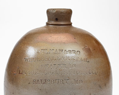Salisbury, MD Stoneware Advertising Jug, Baltimore origin