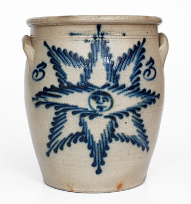 Fine T. HARRINGTON / LYONS Stoneware Jar w/ Bold Star Face Decoration