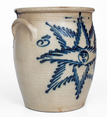 Fine T. HARRINGTON / LYONS Stoneware Jar w/ Bold Star Face Decoration