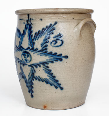 Fine T. HARRINGTON / LYONS Stoneware Jar w/ Bold Star Face Decoration