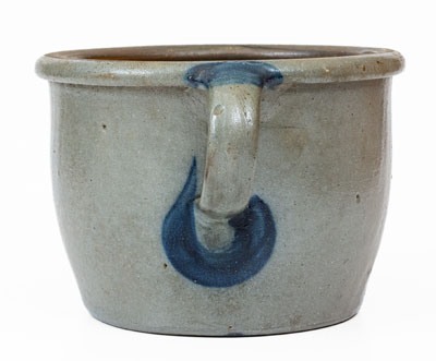 Extremely Rare Western PA Stoneware Chamber Pot w/ Elaborate Freehand Cobalt Decoration