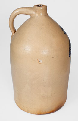 New York Stoneware Jug w/ Elaborate Slip-Trailed Game Bird Decoration, Penn Yan / Geddes