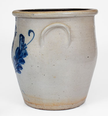 S. L. PEWTRESS & CO. / NEW HAVEN, CONN. Stoneware Jar w/ Elaborate Parrot Decoration