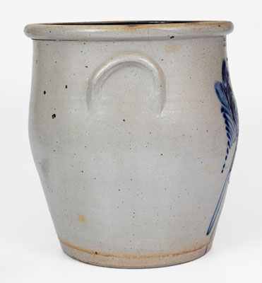 S. L. PEWTRESS & CO. / NEW HAVEN, CONN. Stoneware Jar w/ Elaborate Parrot Decoration