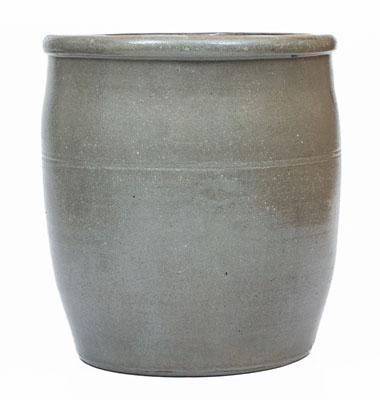 Fine Stoneware Cream Jar w/ Elaborate Freehand Decoration, attrib. A.V. Boughner