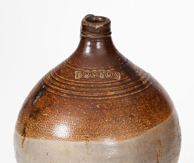 Fine BOSTON Stoneware Jug, Frederick Carpenter, early 19th century