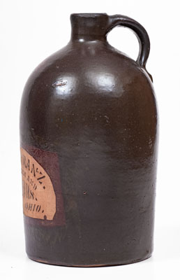 Scarce Pomroy, OH Tanware Advertising Jug, New Geneva or Greensboro, PA origin