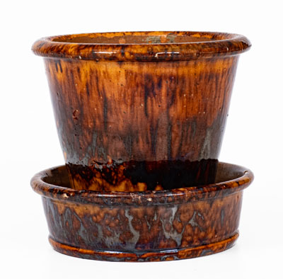 JOHN W. BELL / Waynesboro, Pa. Redware Flowerpot, late 19th century