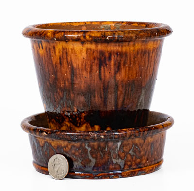 JOHN W. BELL / Waynesboro, Pa. Redware Flowerpot, late 19th century