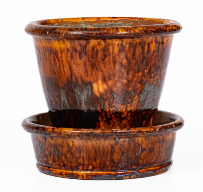 JOHN W. BELL / Waynesboro, Pa. Redware Flowerpot, late 19th century