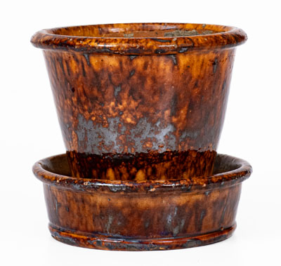 JOHN W. BELL / Waynesboro, Pa. Redware Flowerpot, late 19th century