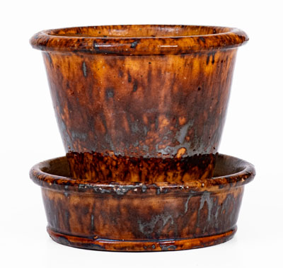 JOHN W. BELL / Waynesboro, Pa. Redware Flowerpot, late 19th century