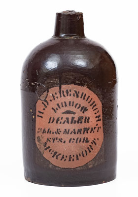 Scarce McKeesport, PA Tanware Advertising Jug, New Geneva or Greensboro, PA