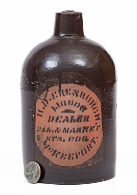 Scarce McKeesport, PA Tanware Advertising Jug, New Geneva or Greensboro, PA