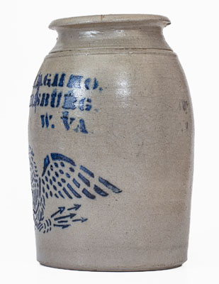 Fine A.P. DONAGHHO / PARKERSBURG, W. VA Stoneware Eagle Canning Jar