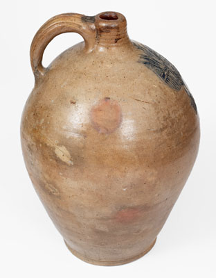Two-Gallon Hartford, CT Stoneware Jug w/ Incised Floral Decoration