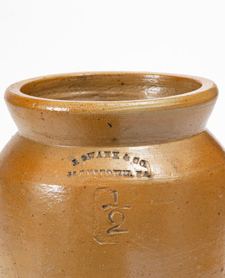 Half-Gallon J. SWANK & CO. / JOHNSTOWN, PA Salt-Glazed Stoneware Jar
