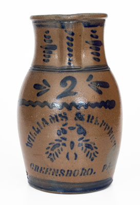 Fine WILLIAMS & REPPERT / GREENSBORO, PA Two-Gallon Stoneware Pitcher