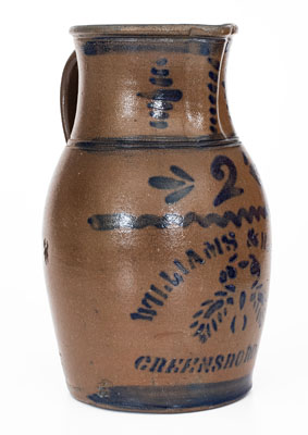 Fine WILLIAMS & REPPERT / GREENSBORO, PA Two-Gallon Stoneware Pitcher