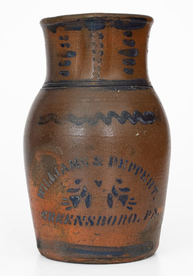 WILLIAMS & REPPERT / GREENSBORO, PA Stoneware Pitcher, circa 1885