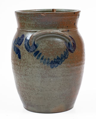 Extremely Rare E.B. HISSONG / CASSVILLE, PA Three-Gallon Stoneware Jar, c1850