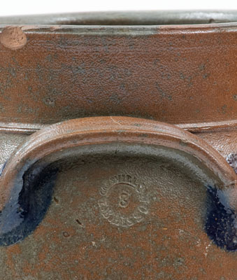 Extremely Rare E.B. HISSONG / CASSVILLE, PA Three-Gallon Stoneware Jar, c1850