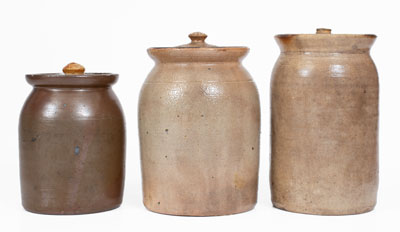 Three Central Pennsylvania Stoneware Canning Jars