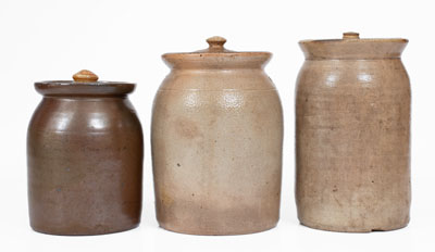 Three Central Pennsylvania Stoneware Canning Jars