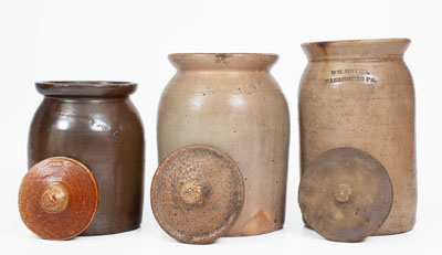 Three Central Pennsylvania Stoneware Canning Jars