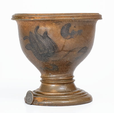 Rare Stoneware Flowerpot w/ Floral Decoration, Western PA, WV, or Ohio