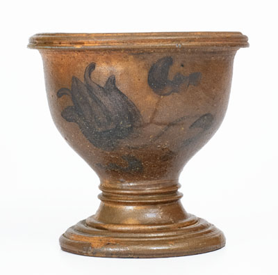 Rare Stoneware Flowerpot w/ Floral Decoration, Western PA, WV, or Ohio