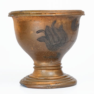 Rare Stoneware Flowerpot w/ Floral Decoration, Western PA, WV, or Ohio