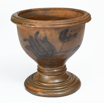 Rare Stoneware Flowerpot w/ Floral Decoration, Western PA, WV, or Ohio