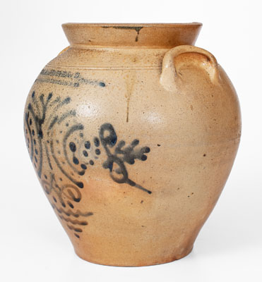 Extremely Rare G.S. ANDREWS / BROOKLYN, NY Ovoid Stoneware Jar w/ Elaborate Decoration